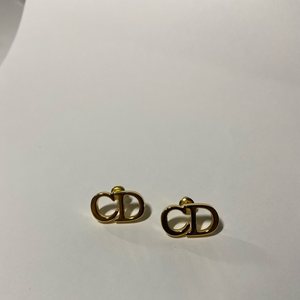 New gold tone CD earrings